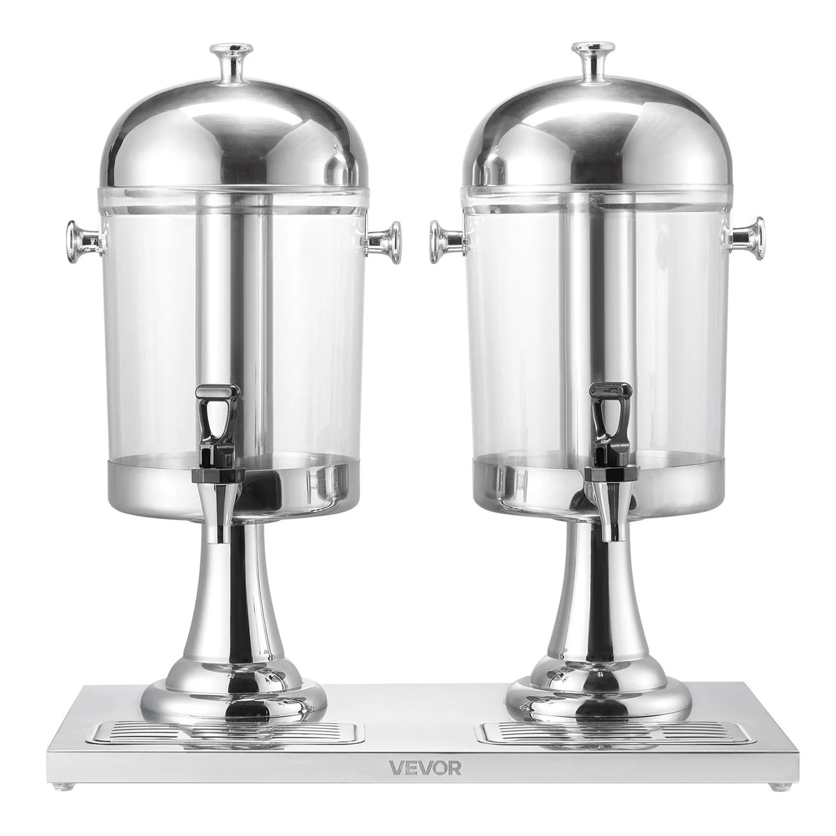 VEVOR Beverage Dispenser, 2.1 Gallon x 2 Drink Dispenser for Parties, Stainless Steel + Plastic Juice Dispensers with Spigot Ice Chamber Tray, Iced Tea Lemonade Dispensers, for Restaurants, Hotels - View 8