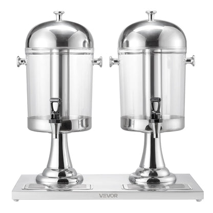 VEVOR Beverage Dispenser, 2.1 Gallon x 2 Drink Dispenser for Parties, Stainless Steel + Plastic Juice Dispensers with Spigot Ice Chamber Tray, Iced Tea Lemonade Dispensers, for Restaurants, Hotels - View 8