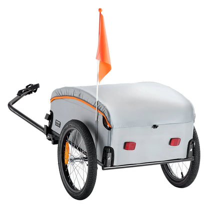 VEVOR Bike Cargo Trailer, 100 lbs Load Capacity, Heavy-Duty Bicycle Wagon Cart, Foldable Compact Storage with Universal Hitch, Waterproof Cover, 16" Wheels, Safe Reflectors, Fits 22"-28" Bike Wheels - View 10