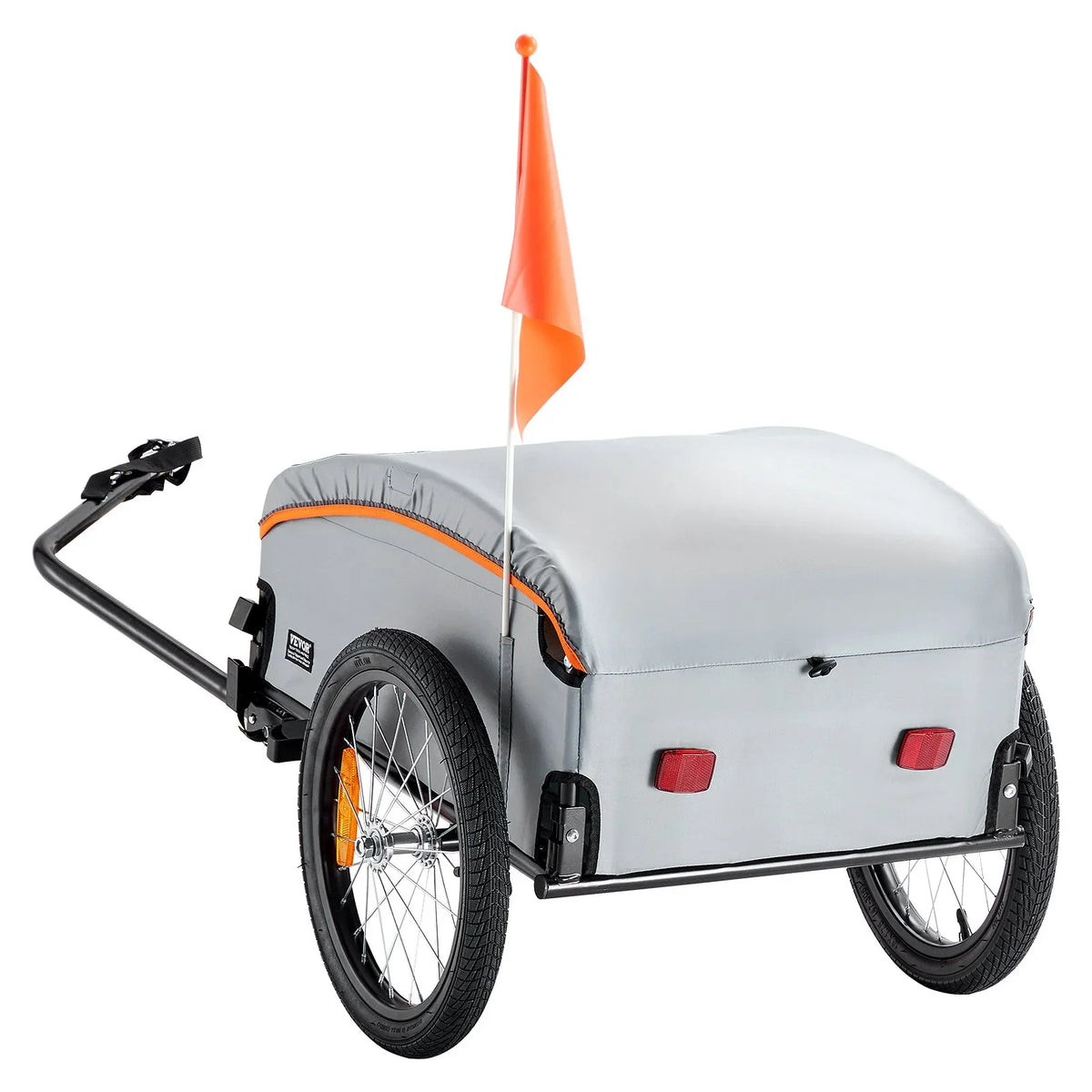 VEVOR Bike Cargo Trailer, 100 lbs Load Capacity, Heavy-Duty Bicycle Wagon Cart, Foldable Compact Storage with Universal Hitch, Waterproof Cover, 16" Wheels, Safe Reflectors, Fits 22"-28" Bike Wheels - View 13