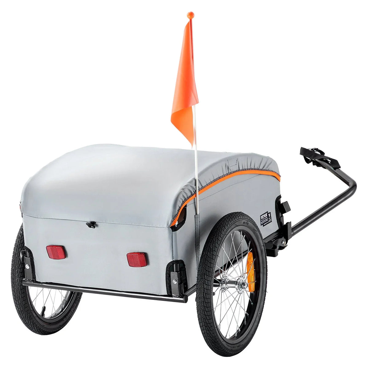 VEVOR Bike Cargo Trailer, 100 lbs Load Capacity, Heavy-Duty Bicycle Wagon Cart, Foldable Compact Storage with Universal Hitch, Waterproof Cover, 16" Wheels, Safe Reflectors, Fits 22"-28" Bike Wheels - View 8