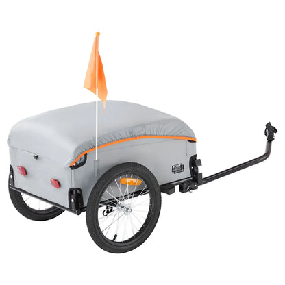 VEVOR Bike Cargo Trailer, 100 lbs Load Capacity, Heavy-Duty Bicycle Wagon Cart, Foldable Compact Storage with Universal Hitch, Waterproof Cover, 16" Wheels, Safe Reflectors, Fits 22"-28" Bike Wheels - View 9