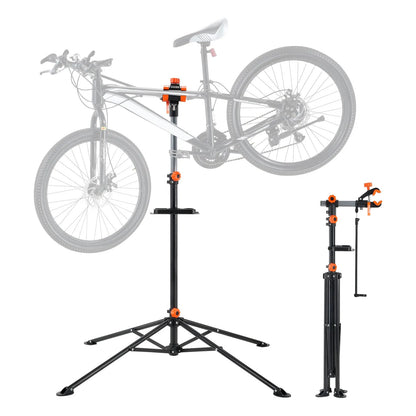 VEVOR Bike Repair Stand, 80 lbs Heavy-duty Steel Bicycle Repair Stand, Adjustable Height Bike Maintenance Workstand with Magnetic Tool Tray Telescopic Arm, Foldable Bike Work Stand for Home, Shops