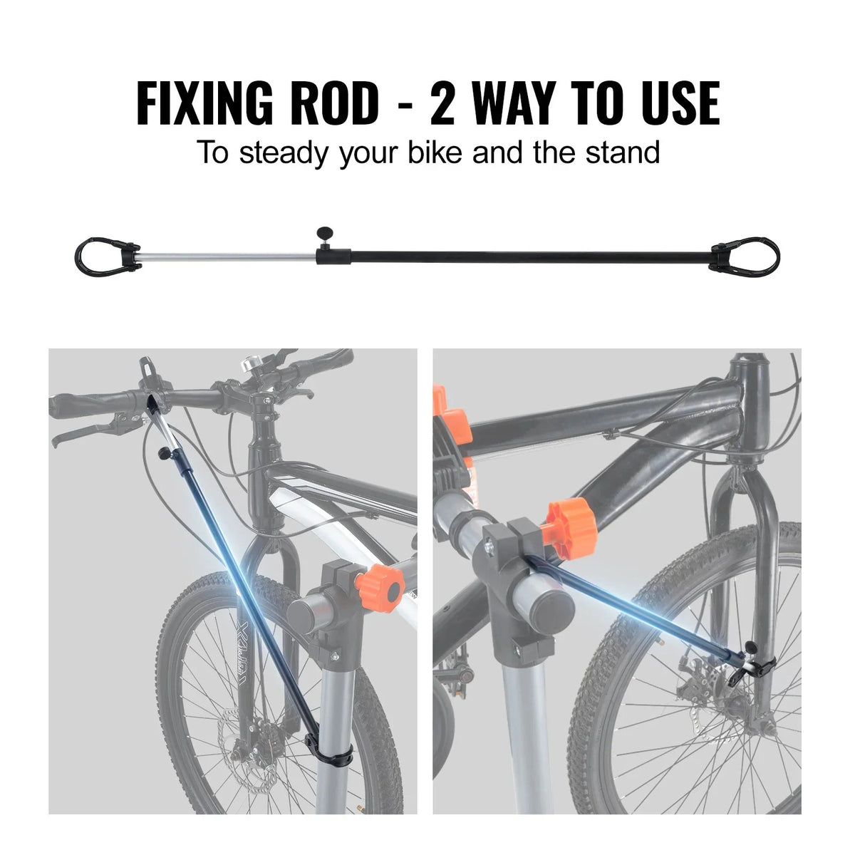 VEVOR Bike Repair Stand, 80 lbs Heavy-duty Steel Bicycle Repair Stand, Adjustable Height Bike Maintenance Workstand with Magnetic Tool Tray Telescopic Arm, Foldable Bike Work Stand for Home, Shops - View 6