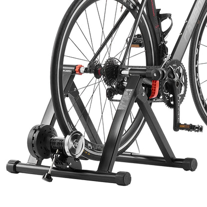 VEVOR Bike Trainer, 6 Level Resistance, 26-29 in & 700C Wheels, Foldable Magnetic Bicycle Stationary Stand for Indoor Exercise Riding with Quick Release Skewer & Front Wheel Riser Block for Road Bikes - View 10