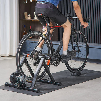 VEVOR Bike Trainer, 6 Level Resistance, 26-29 in & 700C Wheels, Foldable Magnetic Bicycle Stationary Stand for Indoor Exercise Riding with Quick Release Skewer & Front Wheel Riser Block for Road Bikes - View 7