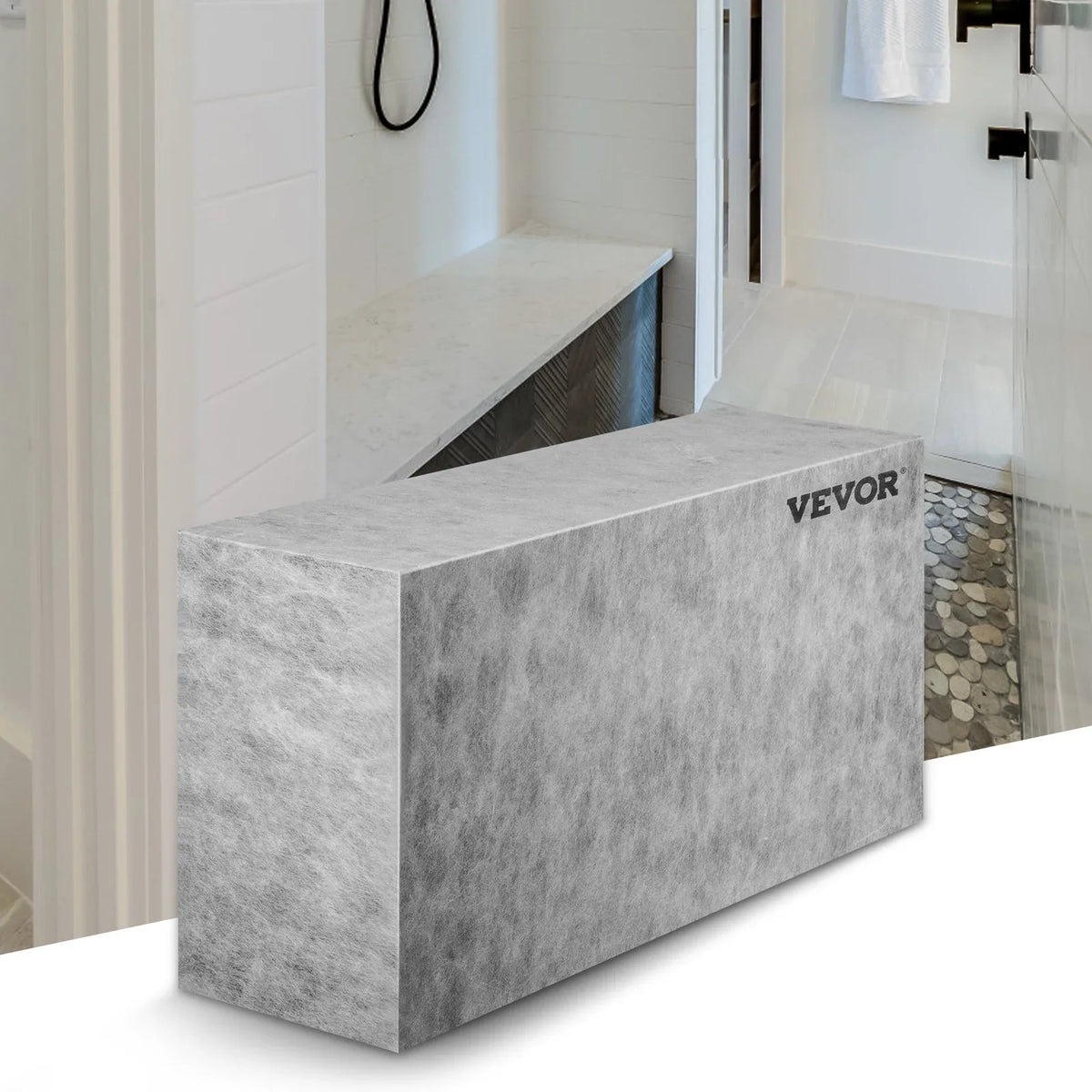 VEVOR Board Shower Bench Rectangle Bench Ready to Tile&Waterproof 38.2x11.4x20"
