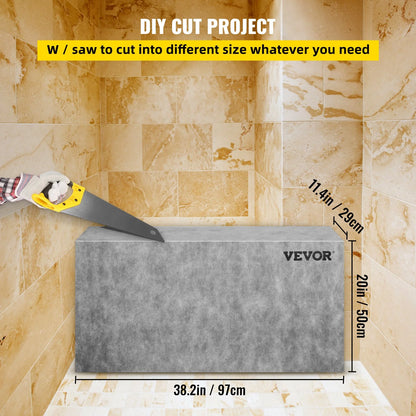 VEVOR Board Shower Bench Rectangle Bench Ready to Tile&Waterproof 38.2x11.4x20" - View 4
