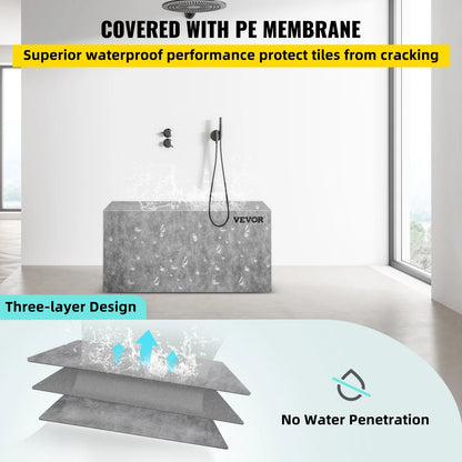 VEVOR Board Shower Bench Rectangle Bench Ready to Tile&Waterproof 38.2x11.4x20" - View 5