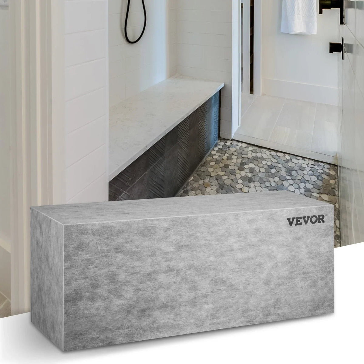VEVOR Board Shower Bench Rectangle Bench Ready to Tile & Waterproof 47.2x16x20"