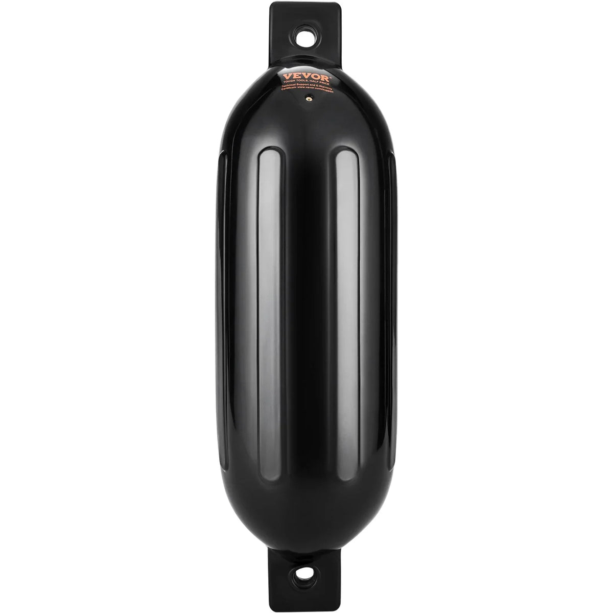 VEVOR Boat Fenders, 8.5" x 26" Boat Bumpers for Docking, Inflatable Ribbed Fender with Center Holes, Marine Boat Dock Fender Bumper with Air Pump, 4 Needles and 4 Ropes and Storage Bag, Black - View 8