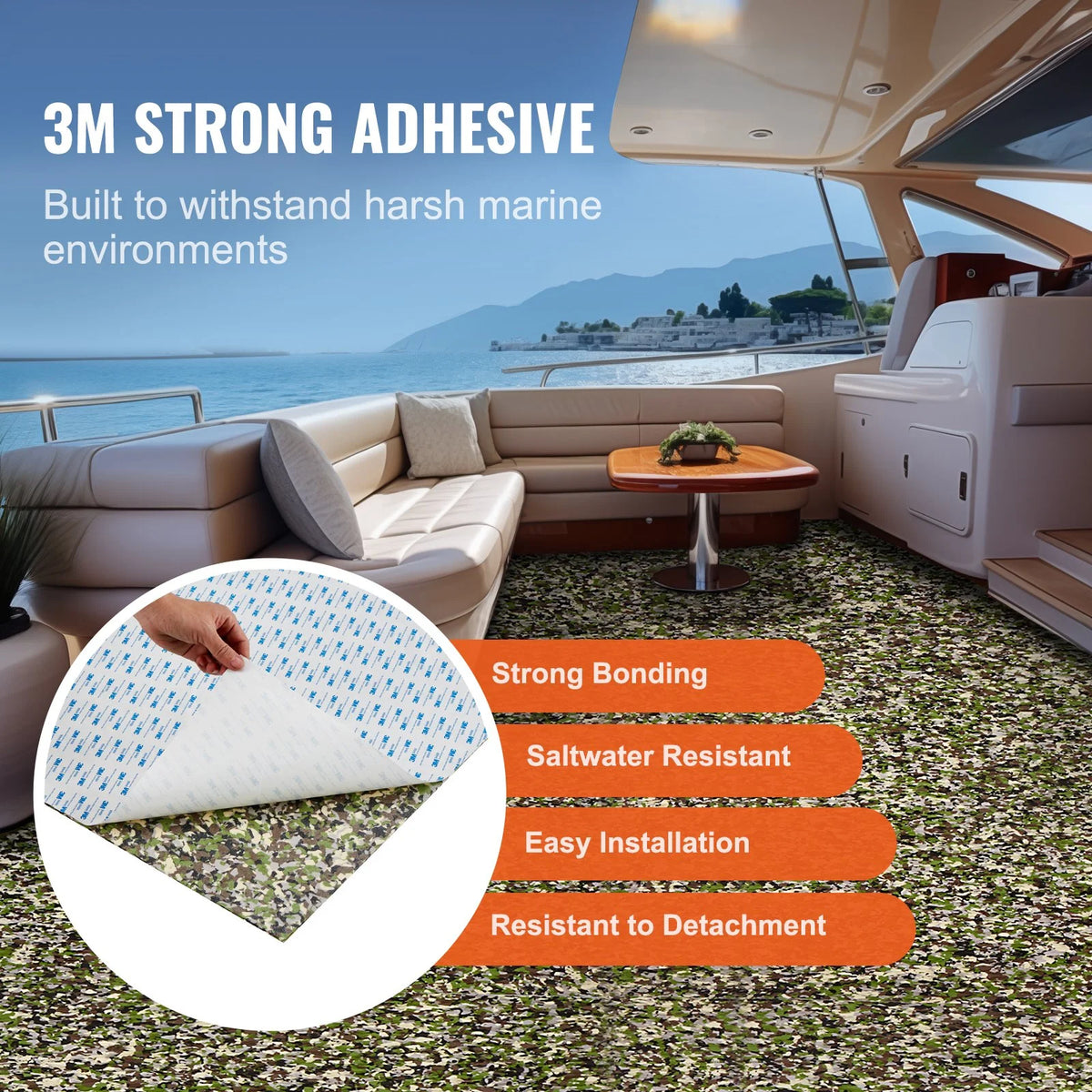 VEVOR Boat Flooring, EVA Foam Boat Decking 94.5" x 35.4", Non-Slip Self-Adhesive Flooring, 23.2 sq.ft Marine Carpet for Boats, Yacht, Pontoon, Kayak Decking - View 2