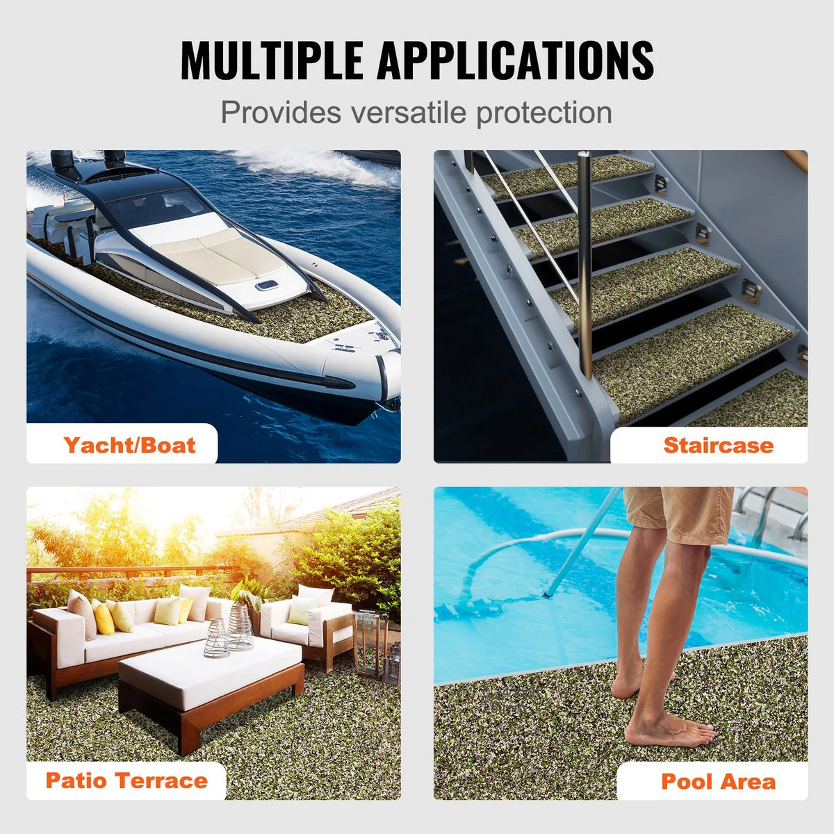 VEVOR Boat Flooring, EVA Foam Boat Decking 94.5" x 35.4", Non-Slip Self-Adhesive Flooring, 23.2 sq.ft Marine Carpet for Boats, Yacht, Pontoon, Kayak Decking - View 5