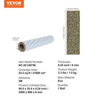 VEVOR Boat Flooring, EVA Foam Boat Decking 94.5" x 35.4", Non-Slip Self-Adhesive Flooring, 23.2 sq.ft Marine Carpet for Boats, Yacht, Pontoon, Kayak Decking - View 6
