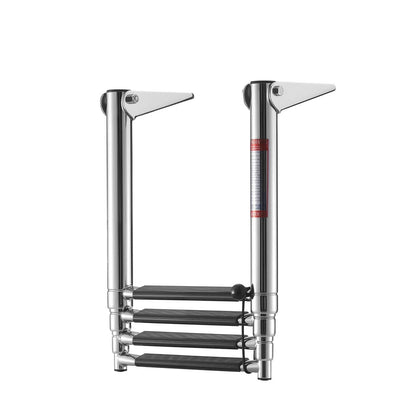 VEVOR Boat Ladder, 4 Steps, Stainless Steel Telescoping Folding Swim Deck Ladder for Rear Entry Inboard, Heavy Duty 900 lbs Capacity with Wide Anti-Slip Steps, for Outboards, Yacht, Pontoon Boats - View 10