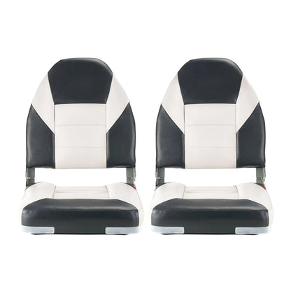VEVOR Boat Seat High Backrest Flip Up Boat Seat Sponge Cushion Black & Grey - View 9