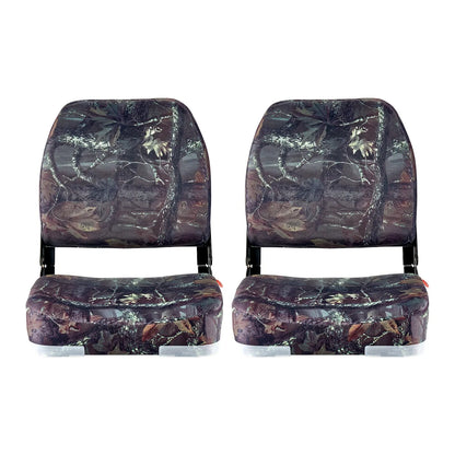 VEVOR Boat Seat Low Backrest Flip Up Boat Seat Sponge Cushion Camouflage 2pcs - View 9