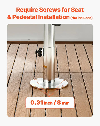 VEVOR Boat Seat Pedestal, Adjustable Height from 12.76 to 18.7 Inches, Aluminum Alloy Boat Chair Base with Locking Design, Waterproof & Rust-resistant, Ideal for Fishing and Boating Enthusiasts - View 4