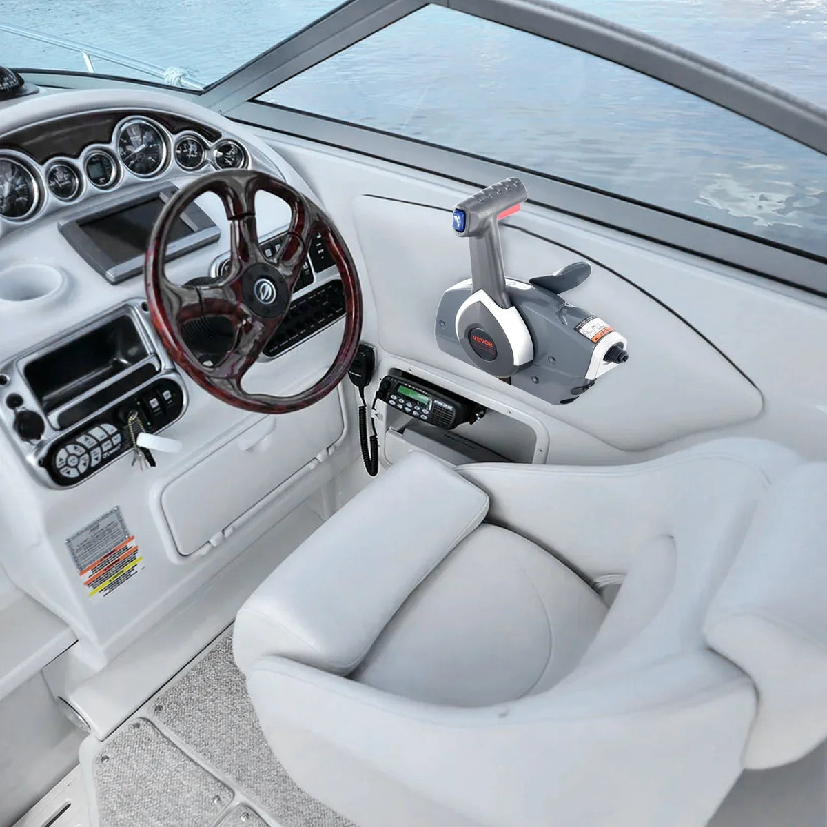 VEVOR Boat Throttle Control, 5006180 Side-Mounted Outboard Remote Control Box for Evinrude Johnson, Marine Throttle Control Box with Power Trim Switch and Lanyard - View 8