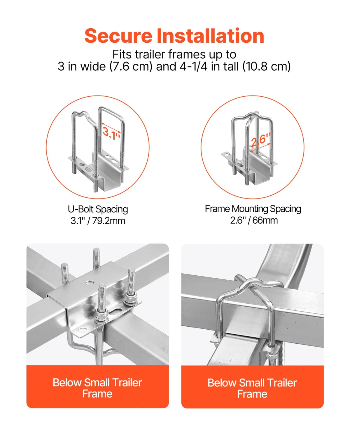 VEVOR Boat Trailer Guide, 65.7 in with LED Light Trailer Guide Poles, 2PCS High-Hardness Steel Guide-Ons, Wide Adjustable Trailers Guides with PVC Pipes, for Ski Boat, Fishing Boat, Sailboat Trailers - View 3