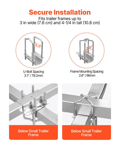 VEVOR Boat Trailer Guide, 65.7 in with LED Light Trailer Guide Poles, 2PCS High-Hardness Steel Guide-Ons, Wide Adjustable Trailers Guides with PVC Pipes, for Ski Boat, Fishing Boat, Sailboat Trailers - View 3
