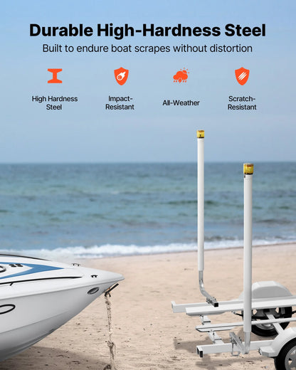 VEVOR Boat Trailer Guide, 65.7 in with LED Light Trailer Guide Poles, 2PCS High-Hardness Steel Guide-Ons, Wide Adjustable Trailers Guides with PVC Pipes, for Ski Boat, Fishing Boat, Sailboat Trailers - View 4