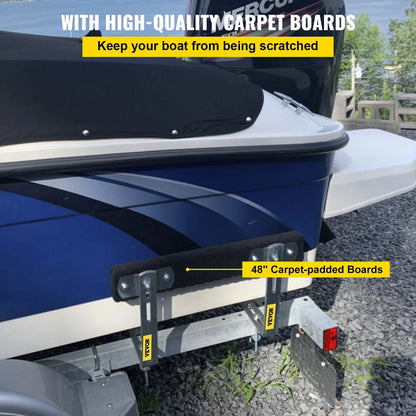 VEVOR Boat Trailer Guide-ons, 48", 2 PCS Rustproof Steel Trailer Guide ons, Trailer Guides with Carpet-Padded Boards, Mounting Parts Included, for Ski Boat, Fishing Boat or Sailboat Trailer - View 5