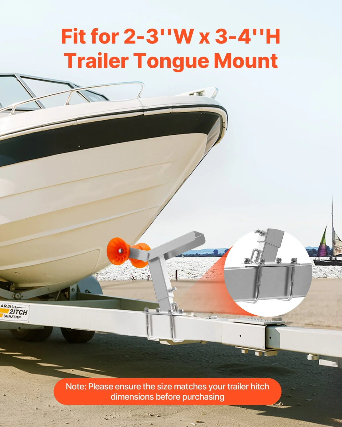 VEVOR Boat Trailer Winch Stand with Roller Adjustable Height Boat Winch Mount - View 3