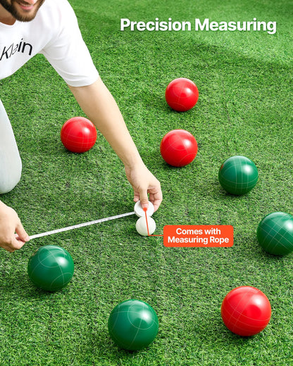 VEVOR Bocce Ball Set Bocce Ball Game Set 107 mm 8 Resin Balls 2 Colors for Beach - View 4