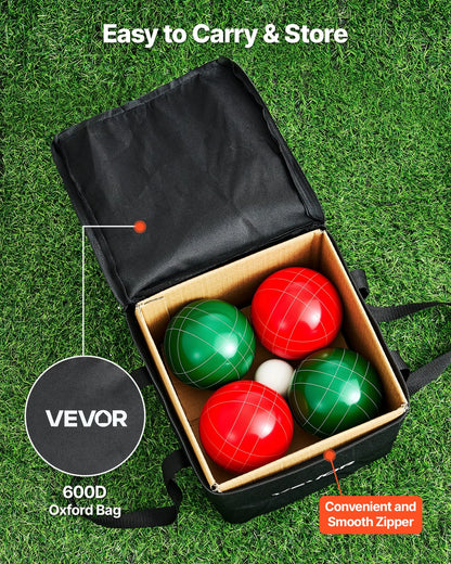 VEVOR Bocce Ball Set Bocce Ball Game Set 107 mm 8 Resin Balls 2 Colors for Beach - View 5