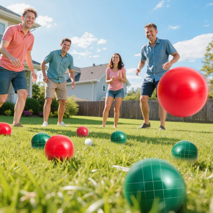 VEVOR Bocce Ball Set Bocce Ball Game Set 107 mm 8 Resin Balls 2 Colors for Beach - View 8
