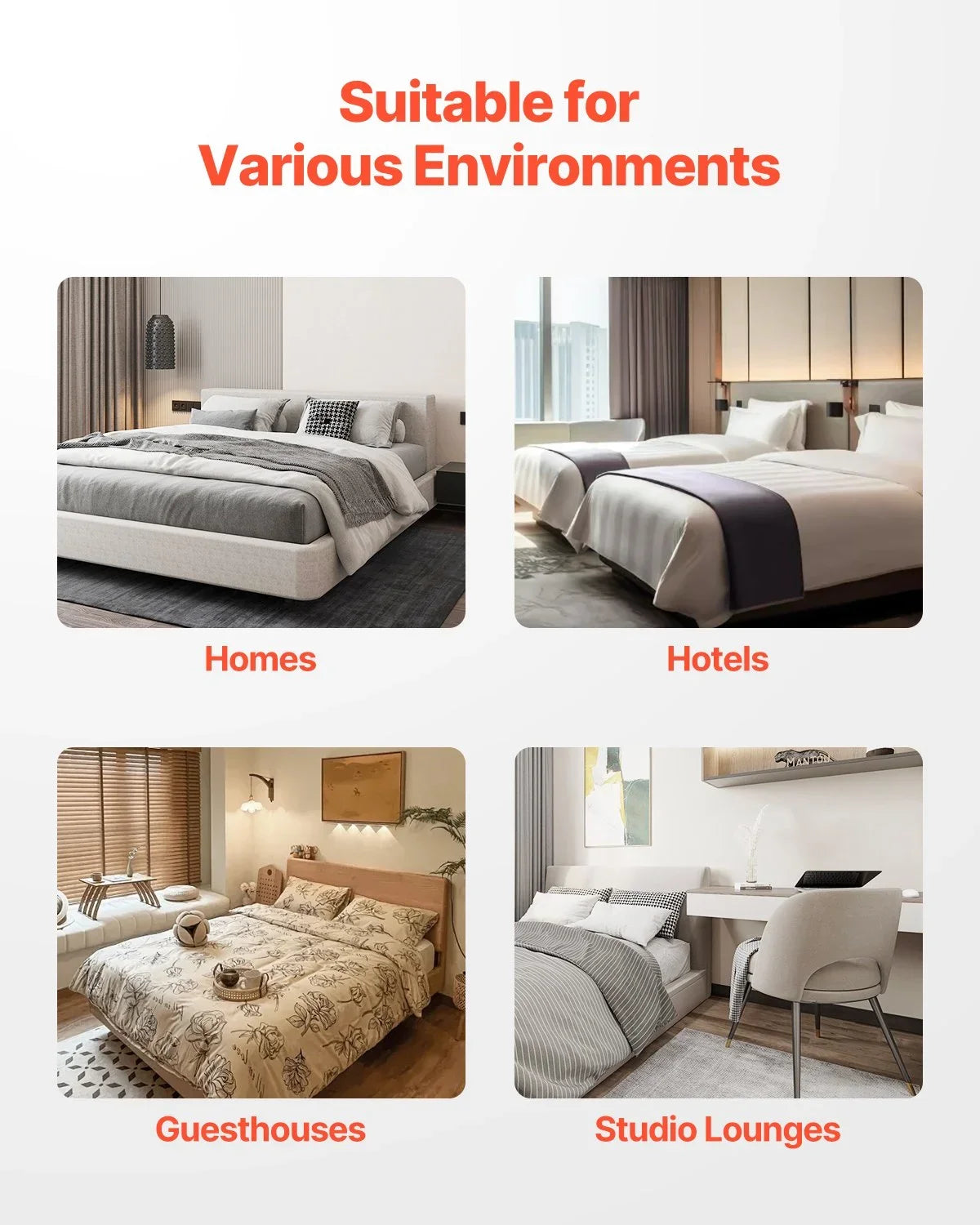 VEVOR Box Spring, Queen Size Bed Frame with Washable Fabric Cloth, Heavy Duty Metal Frame for Queen Bed, 4 in Mattress Foundation, 3500 lbs Max Weight Capacity, Easy Assembly, 79.1 L x 59.4 W x 4 H in - View 4