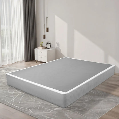VEVOR Box Spring, Queen Size Bed Frame with Washable Fabric Cloth, Heavy Duty Metal Frame for Queen Bed, 9.1 in Mattress Foundation, 3500 lbs Max Weight Capacity, Easy Assembly, 79.1 x 59.6 x 9.1 in - View 8