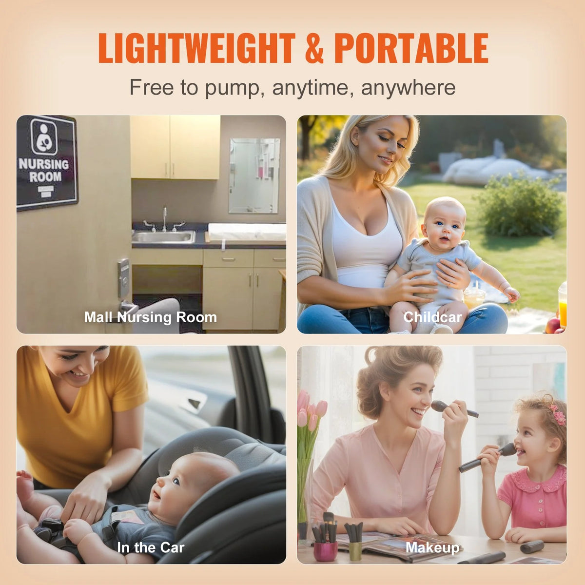 VEVOR Breast Pump Double Electric Breast Pumps 4 Mode & 16 Level 300mmHg Suction - View 6