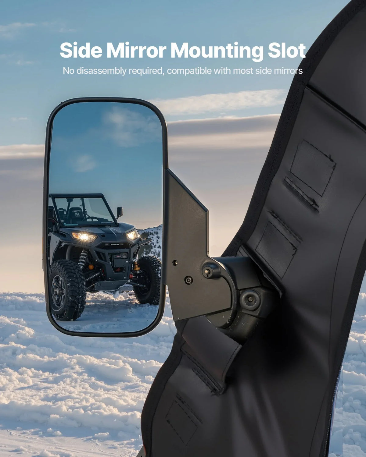VEVOR Cab Enclosure Upper Doors, Compatible with Polaris RZR PRO 2020-2024/Polaris RZR Turbo2022-2024, Soft Upper Doors, Upgraded Zipper UTV Soft Side Window Kit, Fit with Side Mirrors and Windshields - View 4