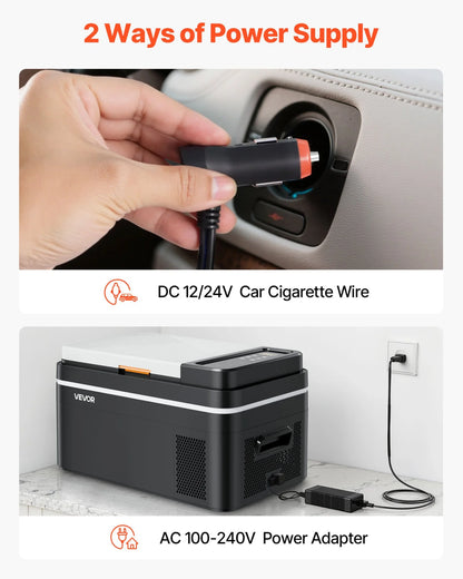 VEVOR Car Refrigerator, DC 12/24V AC100-240V Compressor Electric Cooler, -4°F to 68°F Car Fridge with APP Control, 23 QT Cars Freezer for RVs, Campsites, Boats, Camping, Fishing, 45W Portable Freezer - View 6