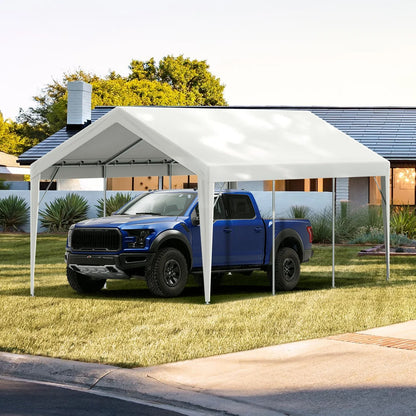 VEVOR Carport Replacement Canopy Cover 10 x 20 ft, Garage Top Tent Shelter Tarp Heavy-Duty Waterproof & UV Protected, Easy Installation with Ball Bungees,White (Only Top Cover, Frame Not Include) - View 7