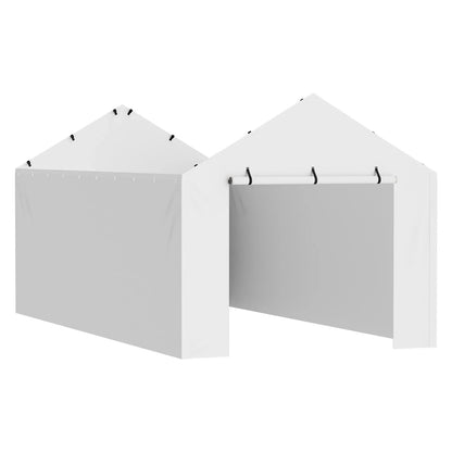 VEVOR Carport Replacement Canopy Cover Side Wall 10 x 20 ft, Garage Tent Shelter Tarp Heavy-Duty Waterproof & UV Protected, Easy Installation with Ball Bungees,White (Top and Frame Not Included) - View 9