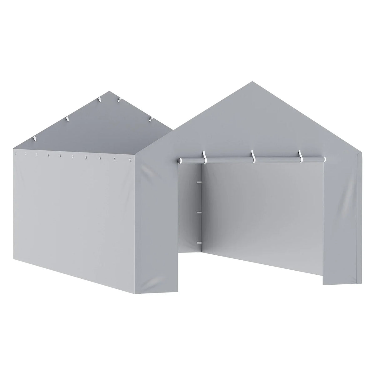 VEVOR Carport Replacement Canopy Cover Side Wall 12 x 20 ft, Garage Tent Shelter Tarp Heavy-Duty Waterproof & UV Protected, Easy Installation with Ball Bungees,Grey (Top and Frame Not Included) - View 9