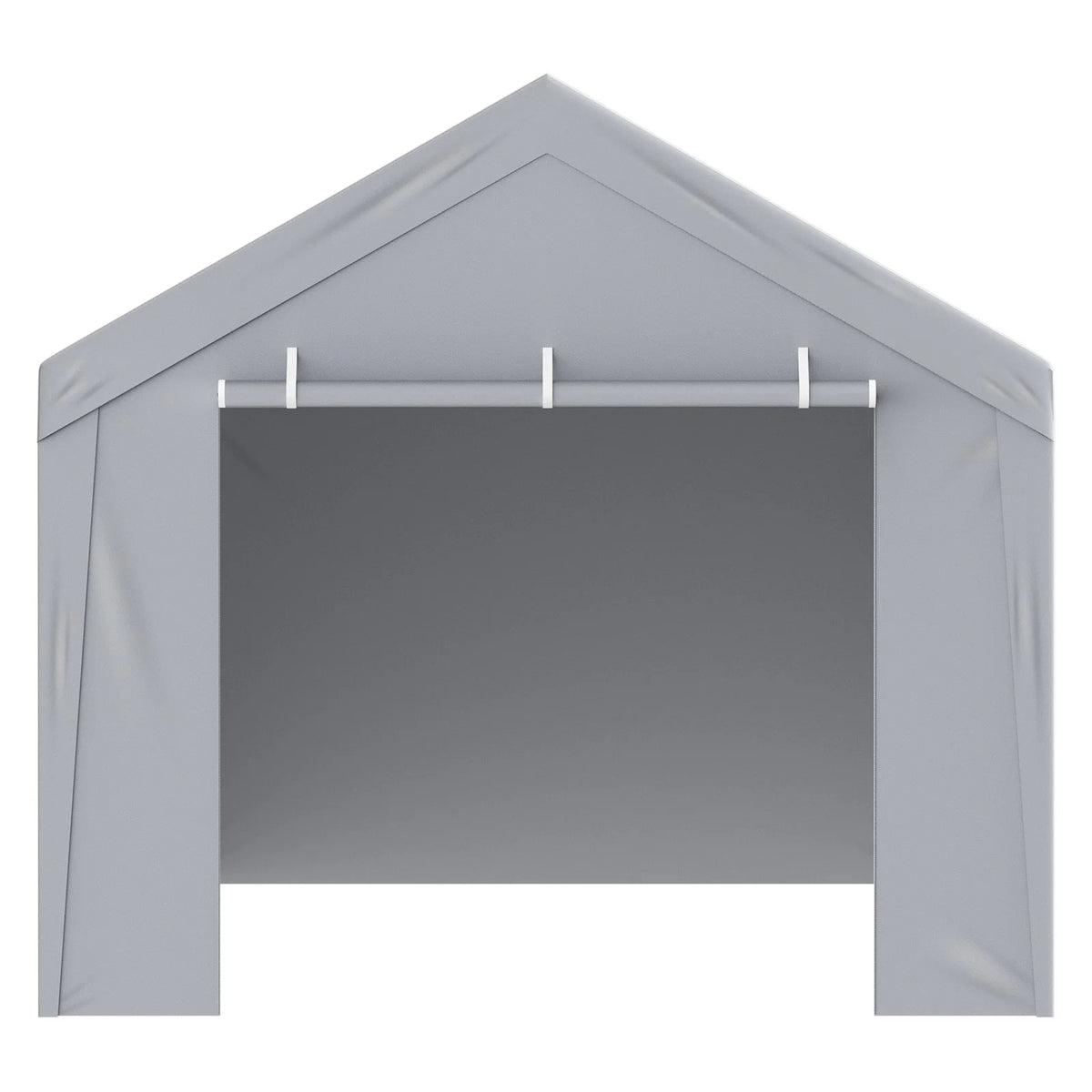VEVOR Carport Replacement Canopy Cover Top + Side Wall 10 x 20 ft, Garage Tent Shelter Tarp Heavy-Duty Waterproof & UV Protected, Easy Installation with Ball Bungees,Grey (Frame Not Included) - View 10