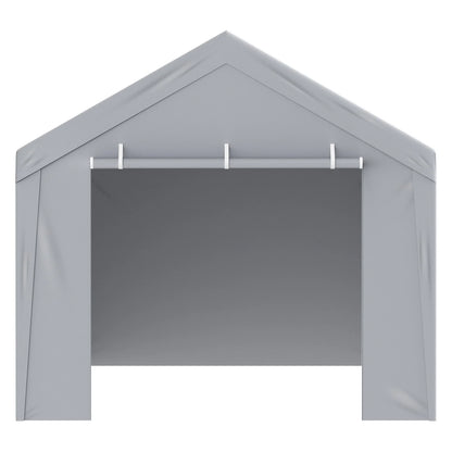 VEVOR Carport Replacement Canopy Cover Top + Side Wall 10 x 20 ft, Garage Tent Shelter Tarp Heavy-Duty Waterproof & UV Protected, Easy Installation with Ball Bungees,Grey (Frame Not Included) - View 10