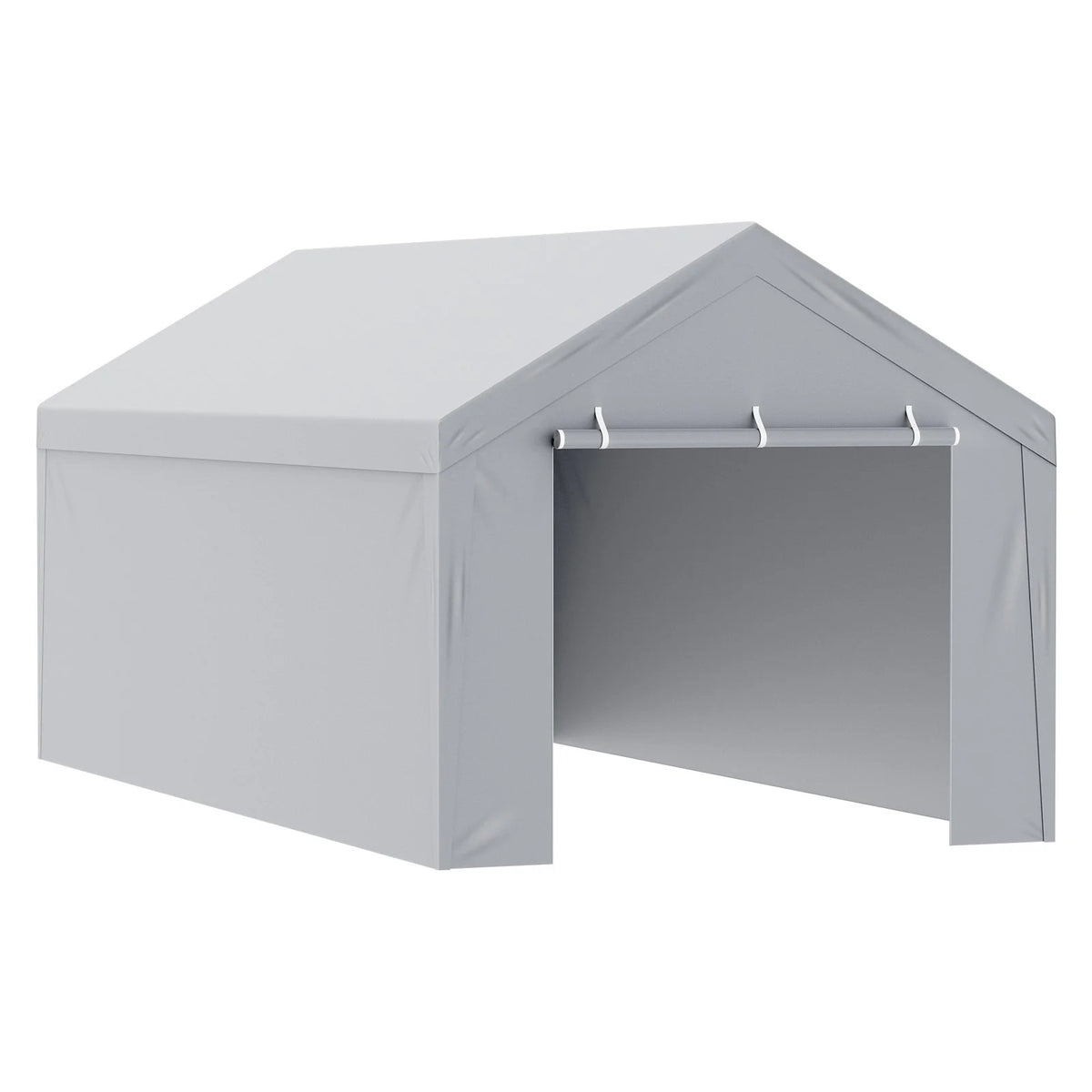 VEVOR Carport Replacement Canopy Cover Top + Side Wall 10 x 20 ft, Garage Tent Shelter Tarp Heavy-Duty Waterproof & UV Protected, Easy Installation with Ball Bungees,Grey (Frame Not Included) - View 9