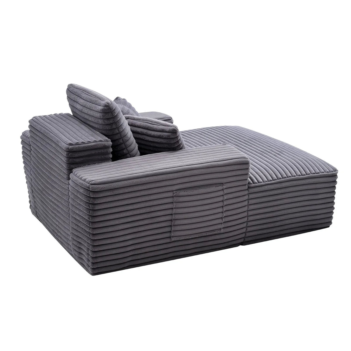 VEVOR Chaise Lounge Chair, 48 in Boneless Chaise Lounge Indoor, Modern Upholstered Oversized Reading Chair with Throw Pillows & Armrests, Sofa Couch Deep Seat Sleeper for Living Room, Bedroom, Balcony - View 9