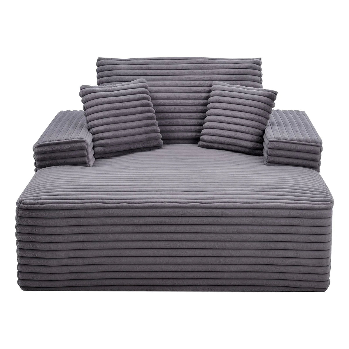 VEVOR Chaise Lounge Chair, 48 in Boneless Chaise Lounge Indoor, Modern Upholstered Oversized Reading Chair with Throw Pillows & Armrests, Sofa Couch Deep Seat Sleeper for Living Room, Bedroom, Balcony - View 10