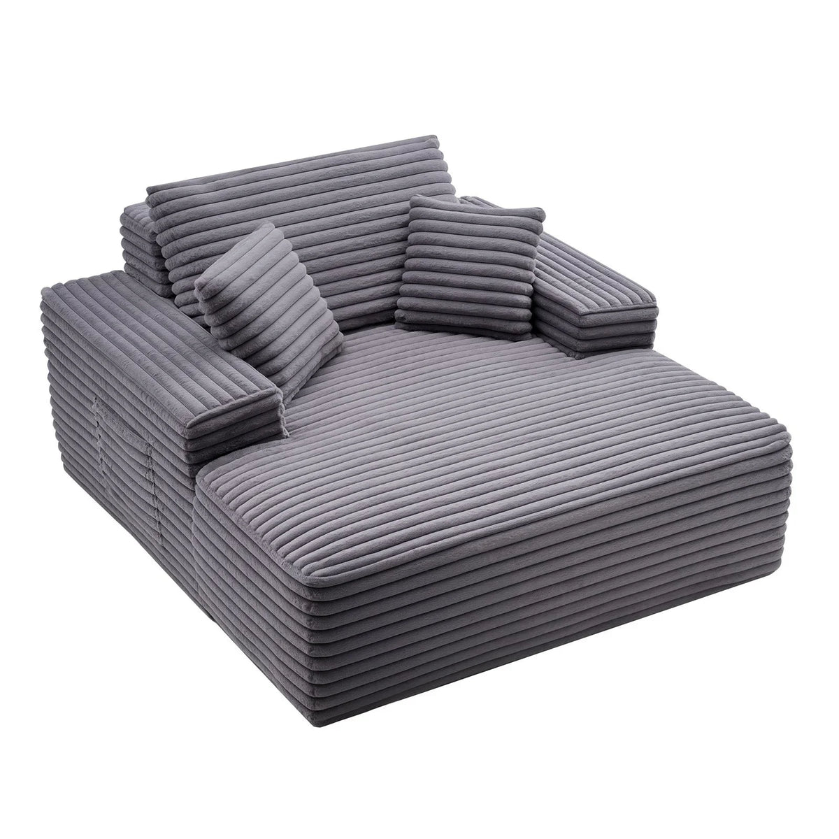 VEVOR Chaise Lounge Chair, 48 in Boneless Chaise Lounge Indoor, Modern Upholstered Oversized Reading Chair with Throw Pillows & Armrests, Sofa Couch Deep Seat Sleeper for Living Room, Bedroom, Balcony - View 8