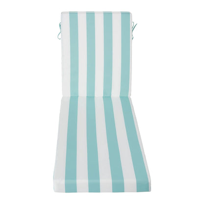 VEVOR Chaise Lounge Cushion, 80 x 26 x 4 in, Set of 2 Outdoor Lounge Chair Cushions, Waterproof & Fade-Resistant Sun Lounger Cushions with Ties, Patio Lounger Pads for Pool Deck, Green & White Stripes - View 8