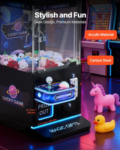 VEVOR Claw Crane Machine, Medium-Sized Arcade Game Machine with Claw + Grabber Double-Layer, Light & Sound, Toy Candy Grabber Prize Dispenser Vending Toy, for Commercial Home Cinema, Black Purple - View 5