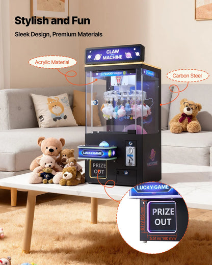 VEVOR Claw Crane Machine, Medium-Sized Arcade Game Machine with Light & Sound, Adjustable Difficulty, Precise Toy Candy Grabber Prize Dispenser Vending Toy, for Commercial Home Cinema, Black Purple - View 5