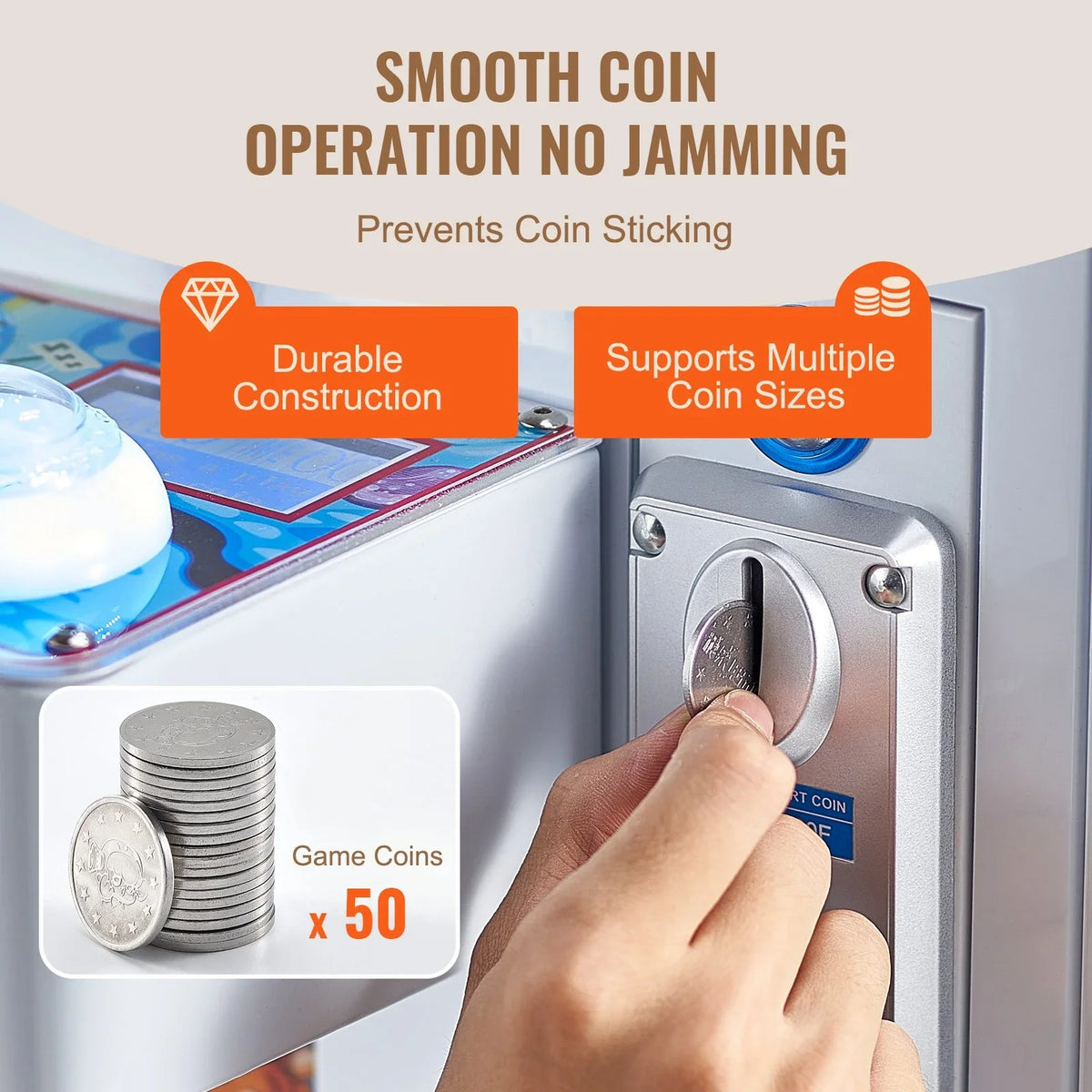 VEVOR Claw Machine, 0-3” Jaw Diameter 0-5” Jaw lifting, Crane Prize Grabber Commercial Arcade Game Toys, Cool Fun Grab-And-Win Machine w/ Light and Sound, Dispenser Vending Toy For Kids,Boys &Girls - View 3