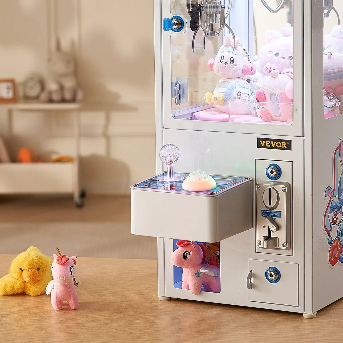 VEVOR Claw Machine, 0-3” Jaw Diameter 0-5” Jaw lifting, Crane Prize Grabber Commercial Arcade Game Toys, Cool Fun Grab-And-Win Machine w/ Light and Sound, Dispenser Vending Toy For Kids,Boys &Girls - View 8